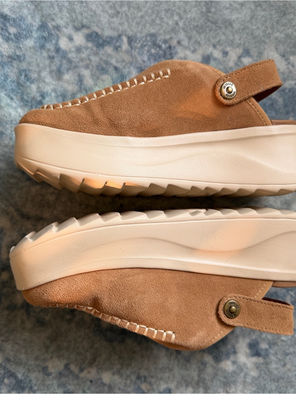 Hey Dude Delray Clog Suede Size 8 - customized with crystal snake decal - Picture 3 of 13